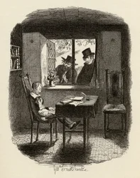 Monks and the Jew, från "The Adventures of Oliver Twist" av Charles Dickens (1812-70) 1838, utgiven av Chapman und Hall, 1901
