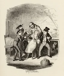 Herr Fagin och hans elev återställer Nancy, från "The Adventures of Oliver Twist" av Charles Dickens (1812-70) 1838, publicerad av Chapman und Hall, 1901