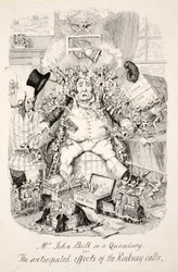 Mr John Bull i ett problem eller de förväntade effekterna av järnvägsanropen, pub. 1845