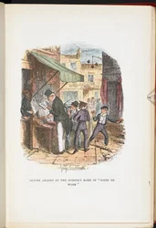 Oliver häpnade över Dodgers sätt att "gå till jobbet", från The Adventures of Oliver Twist ... Med tjugofyra illustrationer av Cruikshank