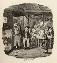 Oliver introducerade till den respektable gamle gentlemannen, från "The Adventures of Oliver Twist" av Charles Dickens (1812-70) 1838, publicerad av Chapman und Hall, 1901