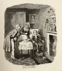 Oliver återhämtar sig från febern, från "The Adventures of Oliver Twist" av Charles Dickens (1812-70) 1838, utgiven av Chapman und Hall, 1901