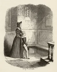 Rose Maylie och Oliver, från "The Adventures of Oliver Twist" av Charles Dickens (1812-70) 1838, publicerad av Chapman und Hall, 1901