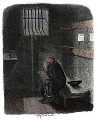 Scen från Oliver Twist av Charles Dickens, 1837