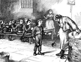 Scen från Oliver Twist av Charles Dickens, 1871