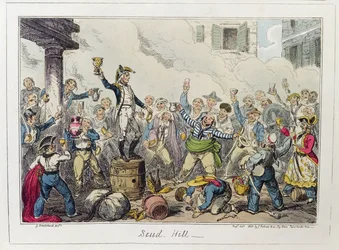 Scud Hill, publicerad av James Robins und Co., oktober 1825 (färgad etsning)