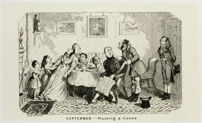 September - Att plocka en gås från George Cruikshanks ståletsningar till The Comic Almanacks: 1835-1853