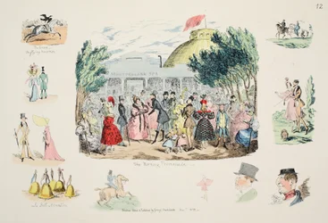 The Morning Promenade, pub. 1833 (handfärgad gravyr)