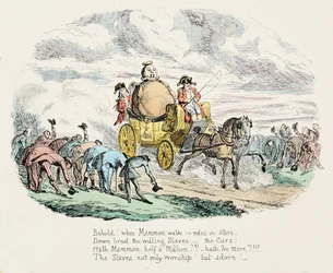 The Worship of Wealth, pub. 1834 (handfärgad gravyr)