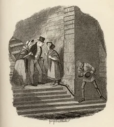 Mötet, från "The Adventures of Oliver Twist" av Charles Dickens (1812-70) 1838, publicerad av Chapman und Hall, 1901