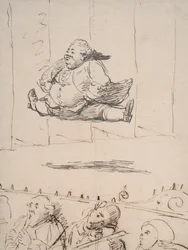 A Man doing the Splits, ca 1760-90 (penna & brunt och grått bläck på papper)