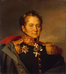 Porträtt av general Alexander Alexandrovich Pisarev 1780-1848, före 1825
