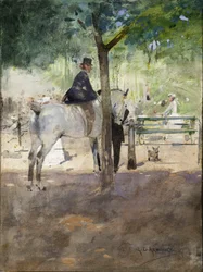 I raden, c.1890 (akvarell på papper)