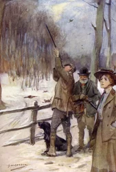 Modern fasanskytte (färg litho)