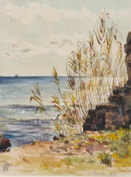 Vid San Remo med utsikt över Medelhavet, 10 januari 1878 (wc & gouache på papper)