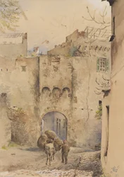 Port på toppen av Gamla stan, San Remo, 1877 (wc på papper)