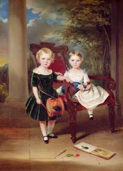 Porträtt av två barn, Herbert och Rose, 1844