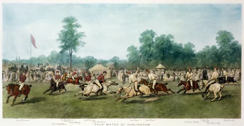 Polomatch i Hurlingham Mellan Horse Guards (Blå) och Monmouthshire Team, 7 juli 1877