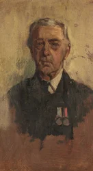 Porträtt av B. Baxter, 90:e & 41:a, ca 1920 (olja på panel)