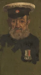 Porträtt av J. Smith, 4th & R.A., ca. 1920 (olja på panel)
