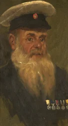 Porträtt av J. Wilson, R.M.A., ca 1920 (olja på panel)