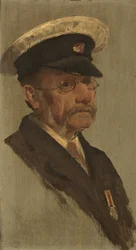 Porträtt av T.S. Brooks, R.M.L.I., ca. 1920 (olja på panel)