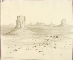 Utan titel (överföringsteckning för Ökenmonument, Arizona)