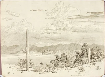 Utan titel (överföringsteckning för Verde River, Apache-reservatet, Arizona)