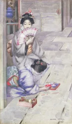 Geisha som dricker te (wc på papper)