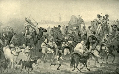 Native Auxiliaries som skyndar till Delhi, c1850-talet, 1901.