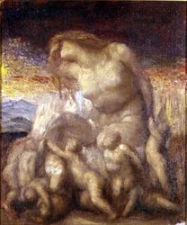 Studie för "Evolution" (olja på duk)