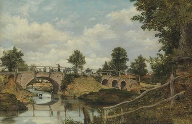 En gammal bro nära Hendon, Middlesex. Omkring 1828