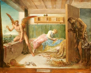 När fattigdomen kommer in genom dörren, flyger kärleken ut genom fönstret, 1879