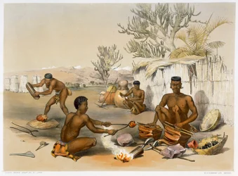 Zulusmeder i arbete, 1849