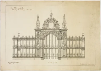 New College Oxford: Föreslagna portar och räcke för entré till trädgård