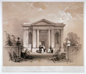Utsikt över Sutherland Chapel, Walworth, Southwark, London, c1842