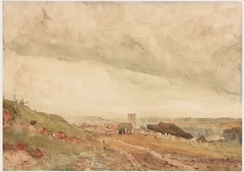 Richmond, Yorkshire (penna och akvarell på papper (klistrad på kort))