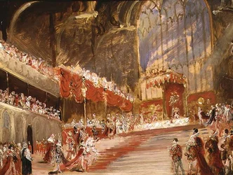 The Coronation of King George IV (1762-1830) (olja på duk)