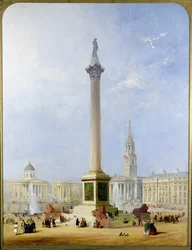 Projicerad utsikt över Trafalgar Square, 1844