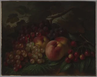 Persikor, vindruvor och körsbär, ca 1860-1870