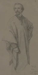 Självporträtt, 1870 (grafit på brunt vävt papper)