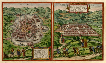 Utsikt över Mexico City (tidigare Tenochtitlán) och Cusco