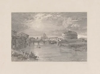 Rom; Bridge och Castle of St. Angelo on the Tyber