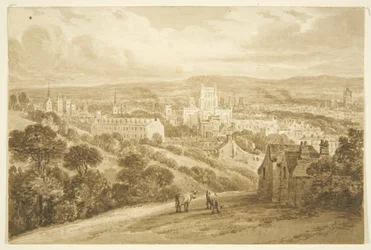 Bristol från Clifton Wood (penna och akvarell på papper)