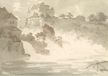 Falls at Schauffhausen, 1782 (wc över grafit med penna och bläck på papper)