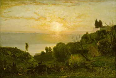 Albanosjön, solnedgång, ca. 1874.