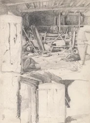 Studie för "The Goose", 1867: Interiör av en ladugård