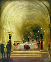 Bankett i Thames Tunnel, ca 1827