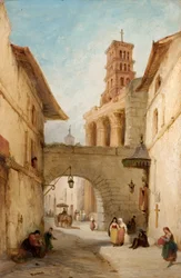 Utsikt i Rom, Italien, Forum av Nerva