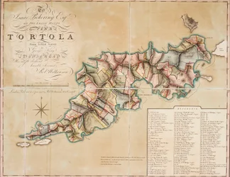 Plan över Tortola från undersökning av George King
